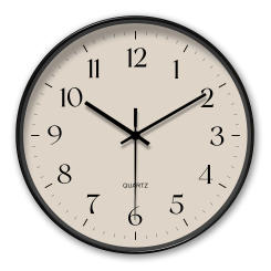 Round Minimalist Beige Quartz Wall Clock, Classic Simple Decor (Batteries Not Included), 10-16 Inches