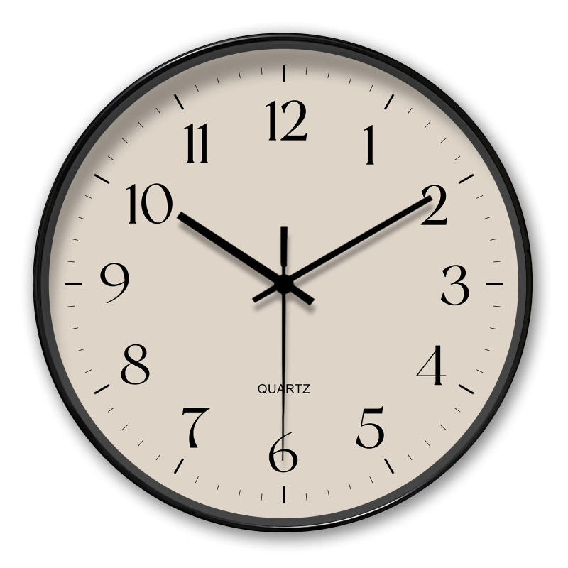 Description Picture 2 of itemRound Minimalist Beige Quartz Wall Clock, Classic Simple Decor (Batteries Not Included), 10-16 Inches