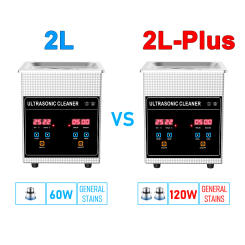 220V EU Plug Ultrasonic Cleaner Bath 2L with Heater Timer Digital Display Stainless Basket Diswasher Ultrasound Home Appliances