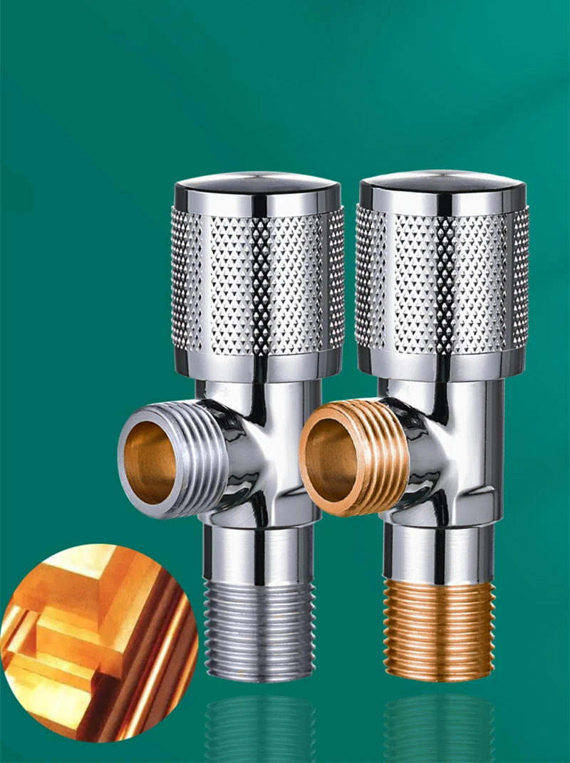 Description Picture 2 of itemAngle Stop Valve Shut Off Quarter Turn Hot Cold Water Shut Off Valve Triangular Valve For Toilet Kitchen