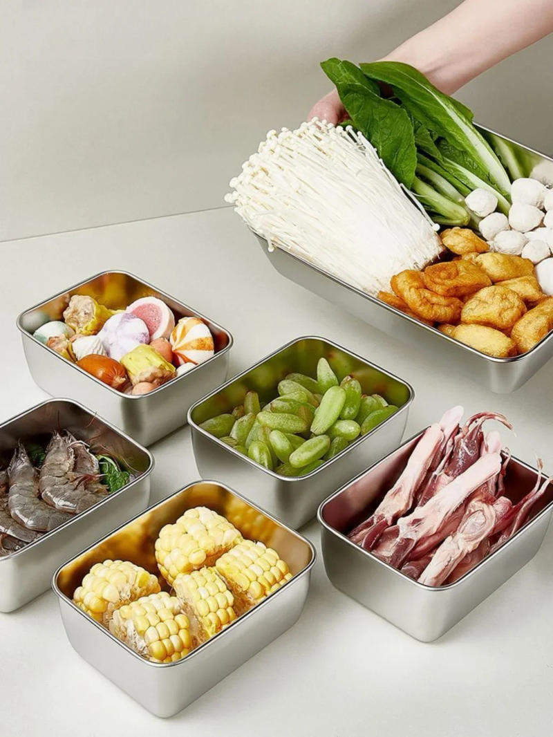 Description Picture 2 of itemstainless steel fresh-keeping box with sealed lid, thickened small lunch box, camping food packaging and storage box