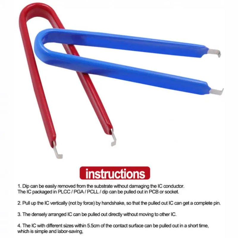 Description Picture 6 of itemU Type Tweezers IC Chip Extractor Electronic Component Tool Extraction Removal Puller Industrial Precision Tweezers Repair Tool