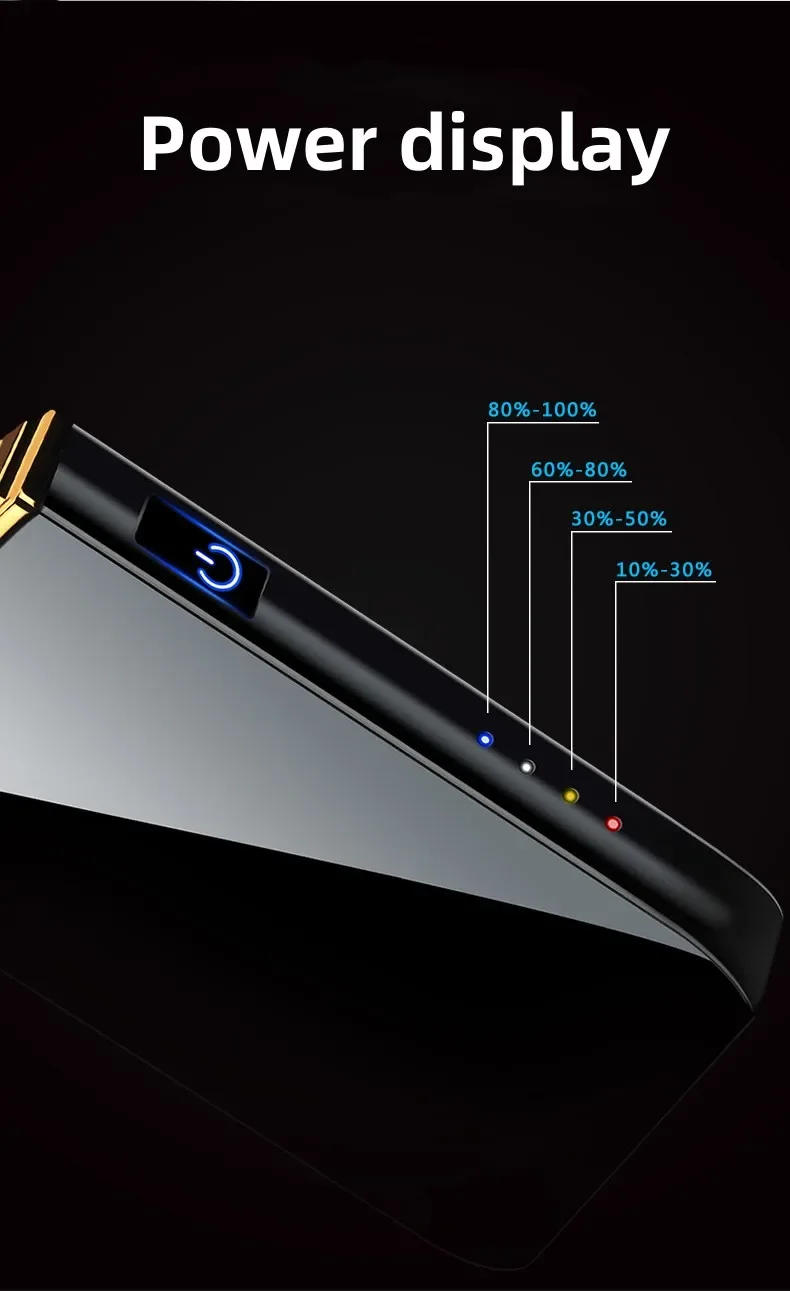 Description Picture 5 of itemNew Electric Lighter, Metal Double Arc Windproof LED Screen Touch Ignition Lighter, USB Charging Portable Lighter, Men's Gift