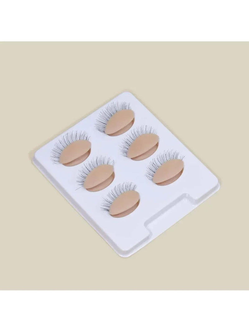 Description Picture 5 of item3Pairs/Set Replacement False Eyelash Extension Practice Head Model Silicone Removable Eyelids Tattoo Training Eyes Mannequin