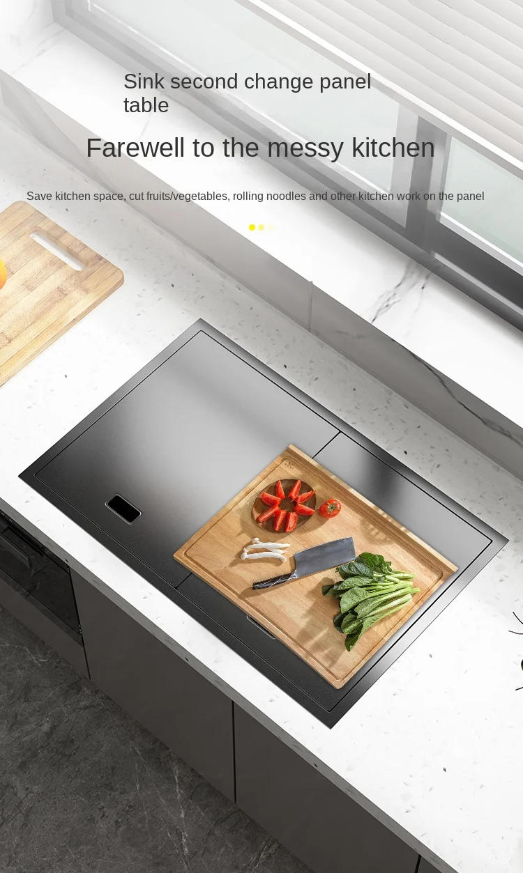 Description Picture 6 of itemModern Black Stainless Steel Single Basin Concealed Kitchen Sink for Home Undermount Dishwashing Sink