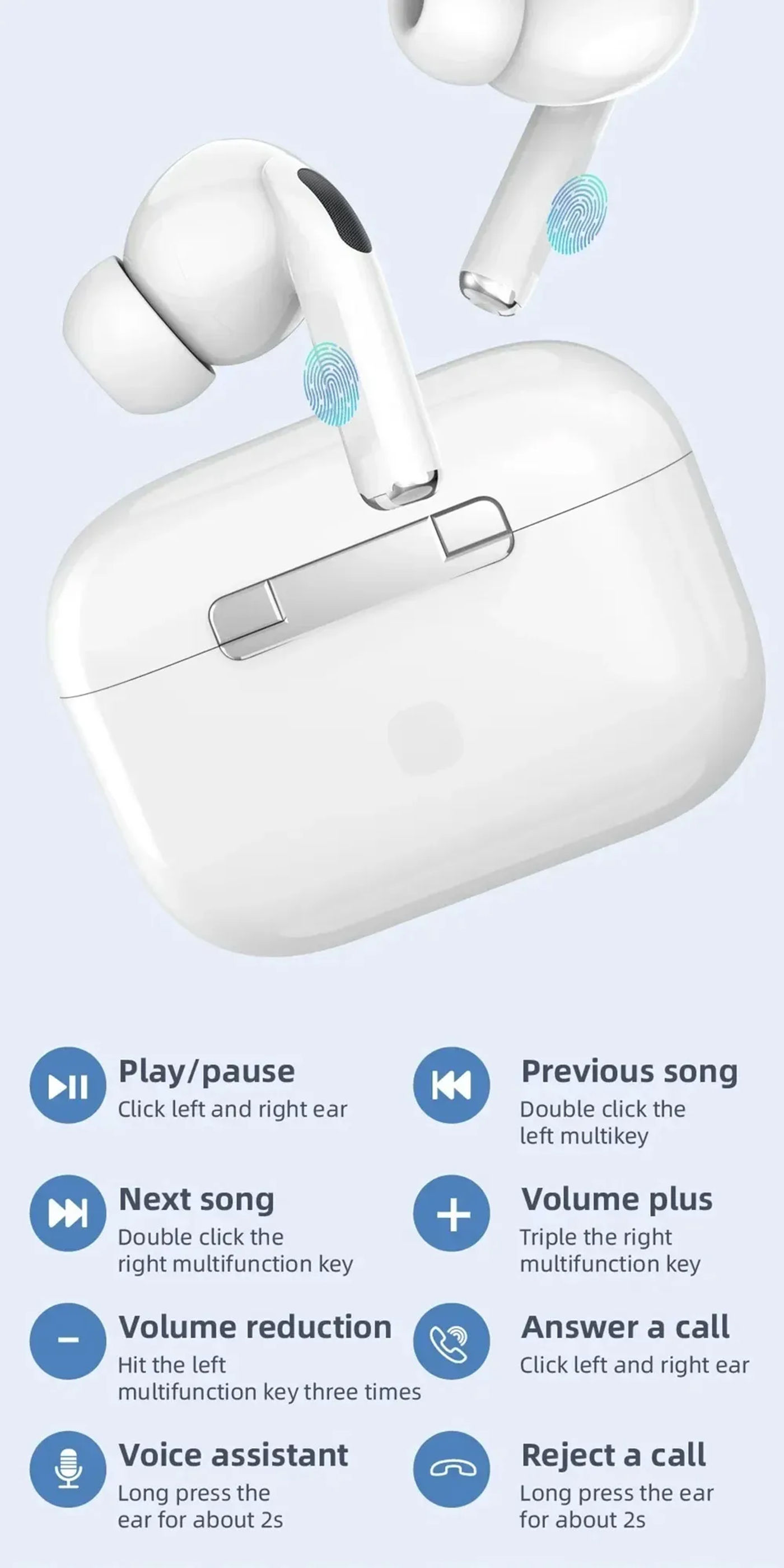 Description Picture 4 of item2025 New Air Pro Bluetooth Earphones Wireless Headset HiFi Sound Headphones Low Latency Earbuds Waterproof for IPhone Android