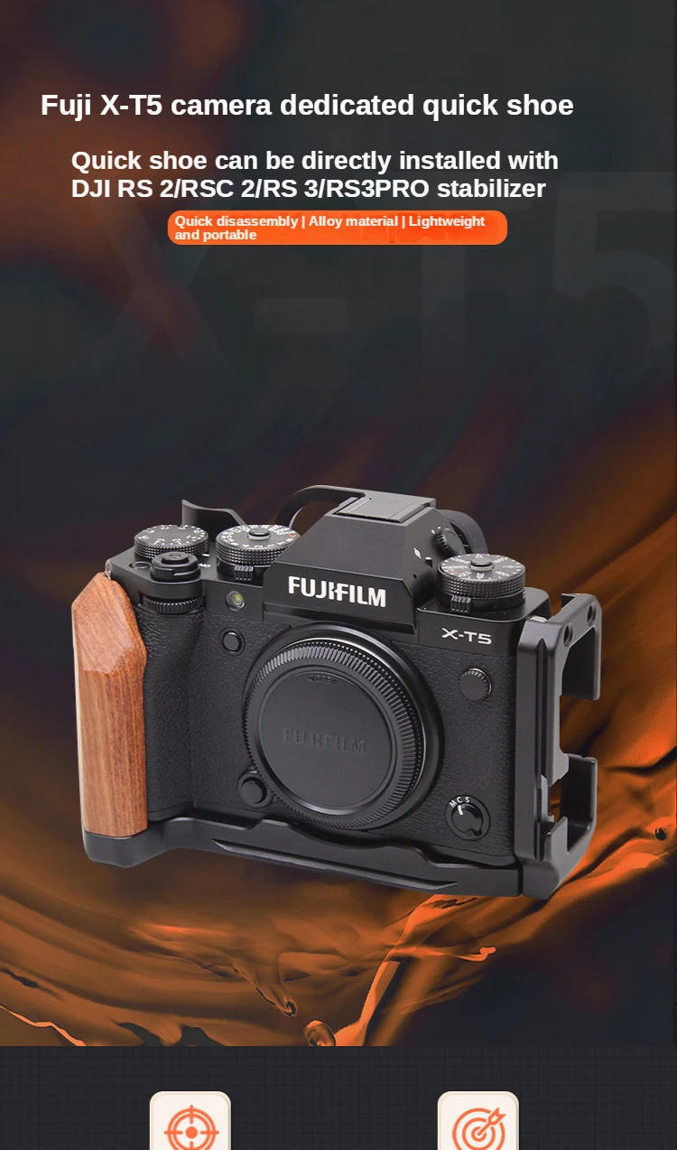 Description Picture 2 of itemM-REMOTE  fujifilm XT5 Quick Release L Plate Bracket Holder Hand Grip for FUJI XT5 grip  Camera for Arca Swiss Tripod Head