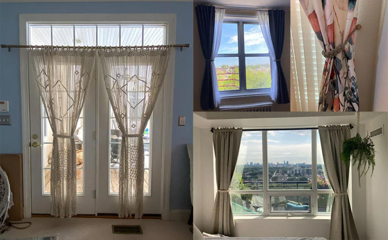 Description Picture 2 of item1Pc Handmade Magnetic Curtain Tieback Room Accessories Curtain Holder Clip Cotton Rope Strap Buckle Curtains Holdback Home Decor