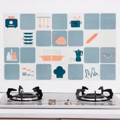Self-adhesive grease proof kitchen sticker Large cooktop heat resistant tile wall sticker Waterproof wallpaper