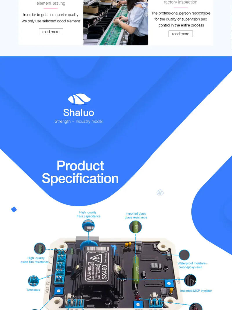 Description Picture 4 of itemHigh Quality AVR SX460 Generator Automatic Voltage Regulator Stabilizer Diesel Electric Generator Engine Control Circuit Board