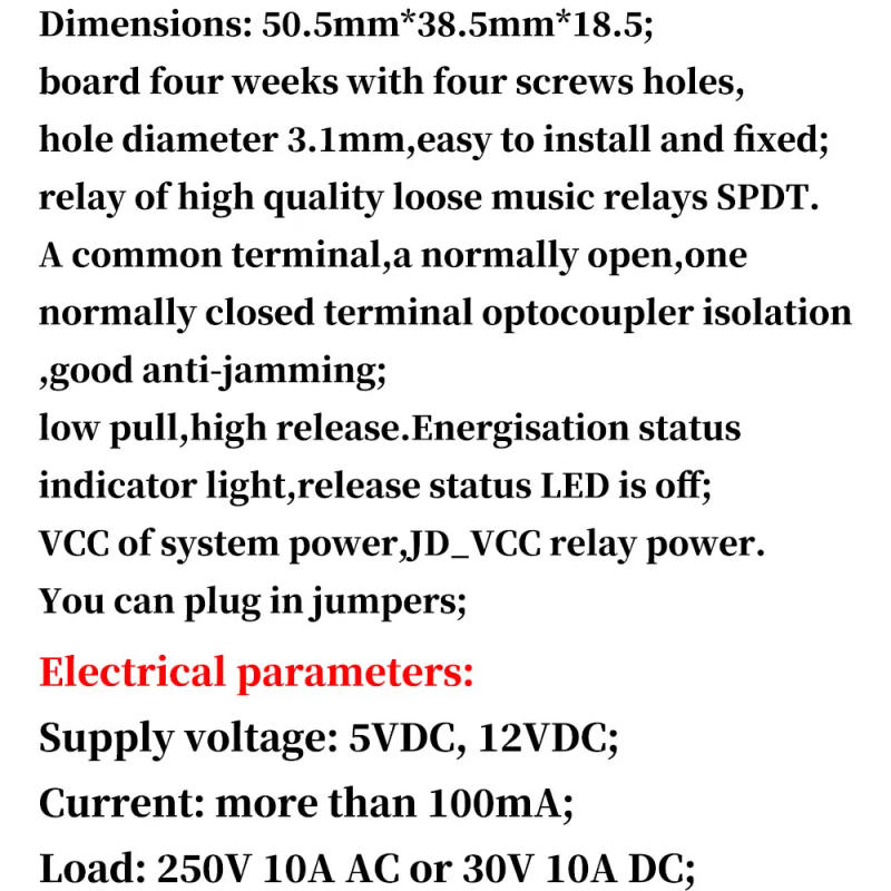 Description Picture 6 of item5v 12v 1 2 4 6 8 Channel Relay Module with optocoupler Relay Output 1 2 4 6 8 Way relay Module For Arduino In stock