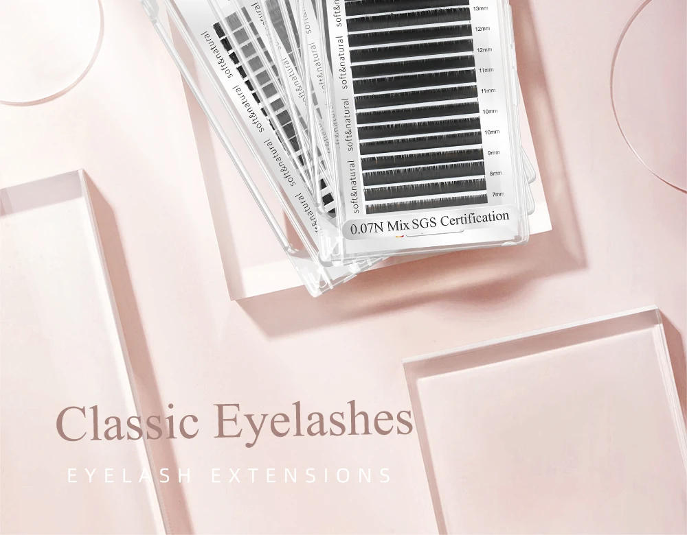 Description Picture 3 of itemLAGEE L/N/LC/LD/M curl False Eyelash Extensions Faux Mink Matte Black 7-15mm Mix Soft Natural L+ Makeup Lashes from NAGARAKU