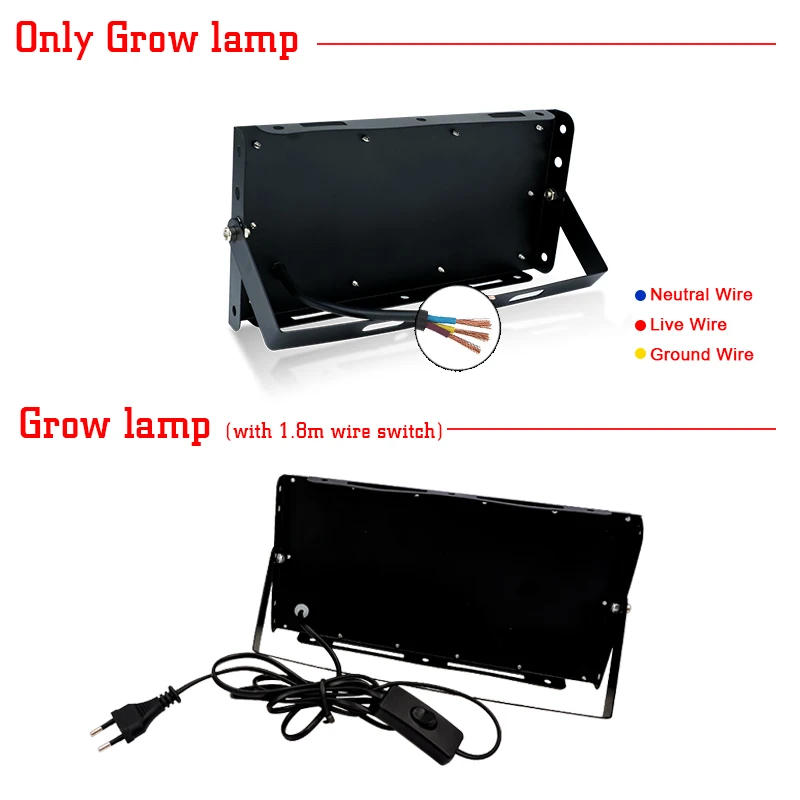 Description Picture 6 of itemFull Spectrum LED Grow Light Phyto Lamp AC 220V 50W 100W with EU Plug for Greenhouse Hydroponic Plant Growth Floodlight Lighting
