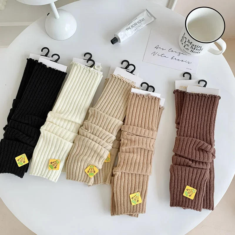 Description Picture 2 of itemLolita Long Socks White Arm Warmer Ladies Autumn Winter Crochet Socks Y2K Women Leg Warmers Knitted Warm Foot Cover Boot Cuffs