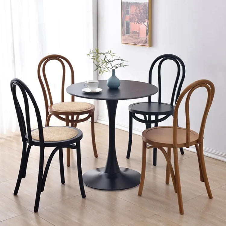 Description Picture 3 of itemSolid Wood Dining Chairs Vintage Rattan Chair for Dining Room Design Kitchen Chairs with Backrest Interior Chair Furniture