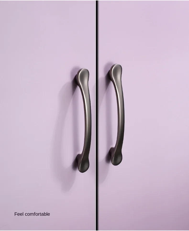 Description Picture 3 of itemWardrobe Wine Cabinet Handles Luxury Pearl Gray Door Handles Drawer Knobs Furniture European Nordic Light Simple Cabinet Handle