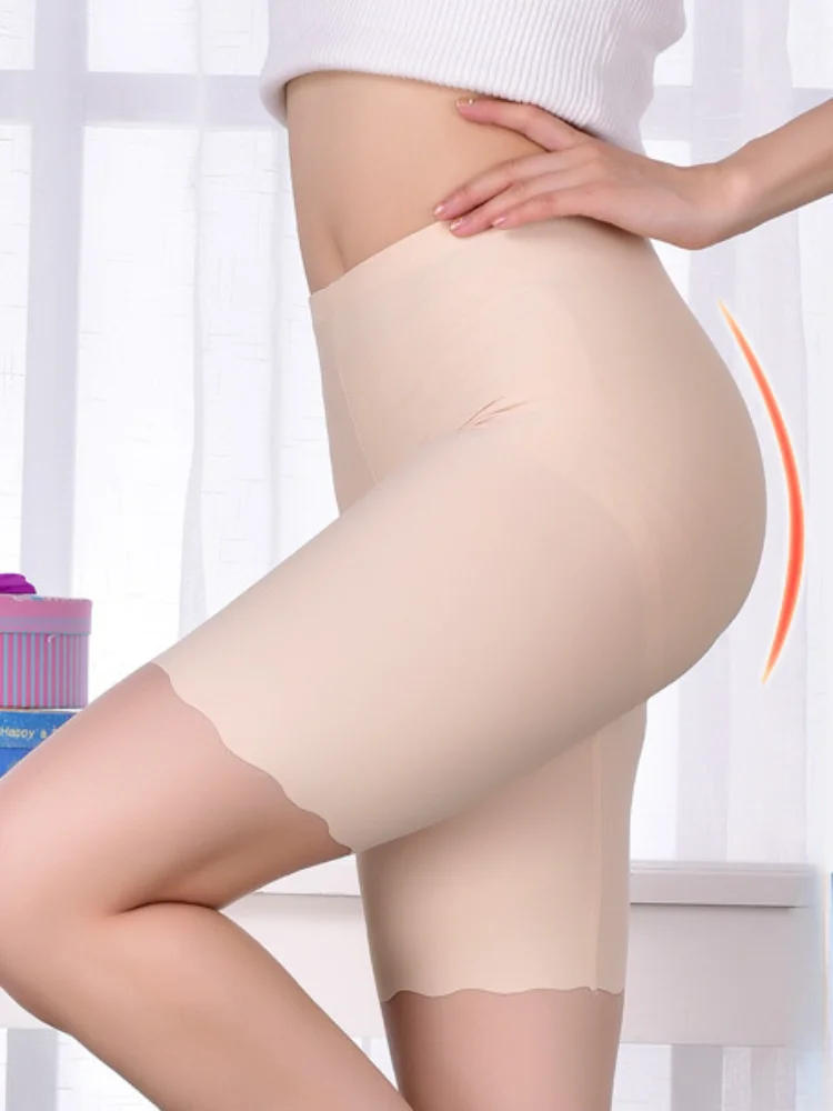 Description Picture 4 of itemPlus Size Safety Short Pants Ice Silk Seamless Panties High Waist Shapers Summer Skirt Underpants Women Underwear Accessories