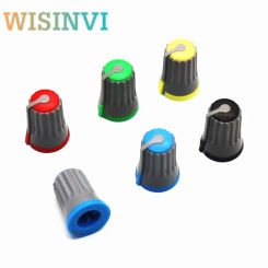 10pcs 13x17MM Plastic mixing consoles knob  Sound card volume knob cap D-axis potentiometer D Shaped inner Hole 6mm