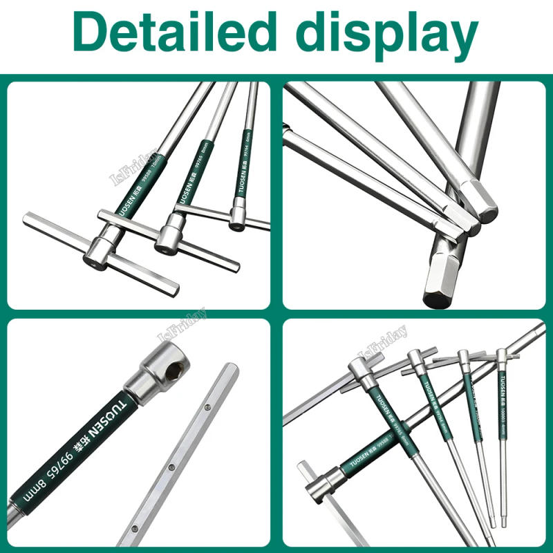 Description Picture 5 of item2.5/3/4/5/6/8/10mm Torx Screwdriver T Type Allen Hex Wrench Chrome Spanner T-shaped Hand Tool Extended T-Socket Wrench