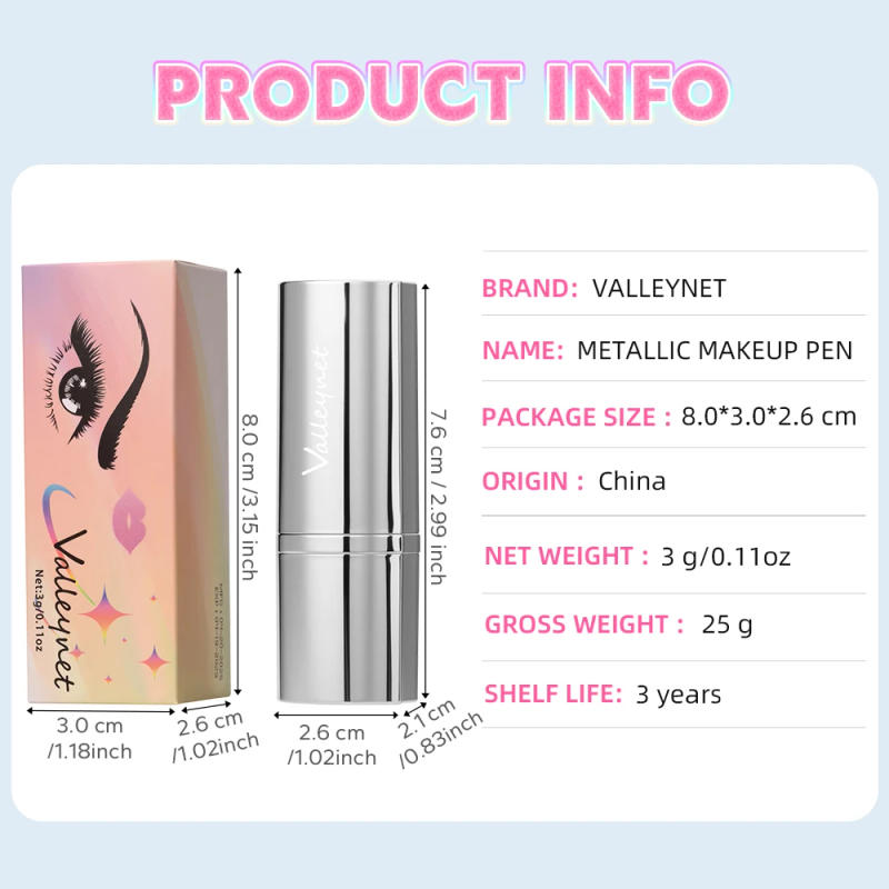 Description Picture 5 of itemWaterproof Glitter Lipstick - Long-Lasting Shimmering Lipstick with Metallic Finish, All Skin Types, Adult Use, Beauty Lipstick