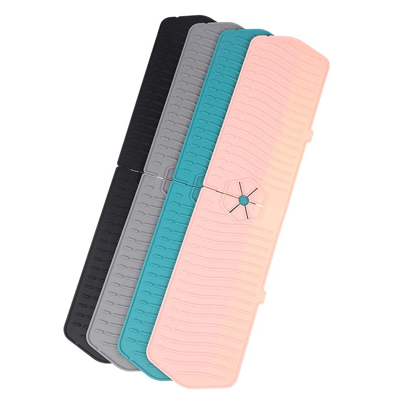 Description Picture 3 of itemSilicone Faucet Mat Faucet Water Catcher Mat Kitchen Faucet Sink Splash Guard Sink Draining Pad Behind Faucet Drip Protector