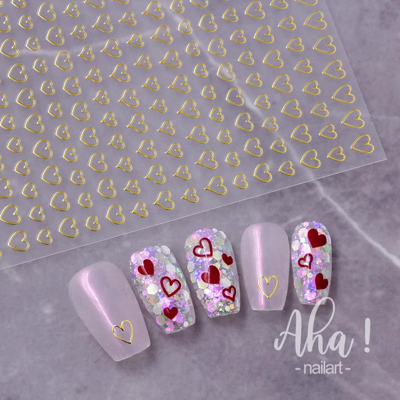 Description Picture 3 of item1pcs 3D Hollow Heart Nail Art Charms Stickers Kawaii Love Nail Decorations Decals Self Adhesive Manicure Slider Accessories DIY