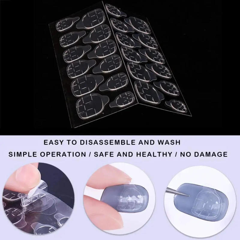 Description Picture 6 of item600PCS Double Sided Glue Nail Sticker Adhesive Tabs Waterproof Breathable Fake Nail Glue Stickers Jelly False Nails Tips
