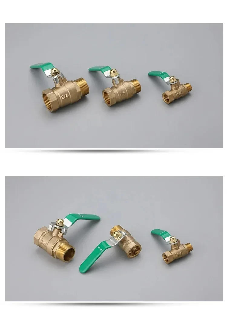 Description Picture 5 of itemBrass Mini Ball Valve Air Compressor Water Gas Oil Shut Off Valve 1/8" 1/4" 3/8" 1/2" BSP Threaded Male To Female