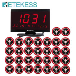 Retekess Wireless Calling System Restaurant Pager TD105 Waiter Screen Receiver 30 T117 Call Buttons For Cafe Bar Hospital Hotel