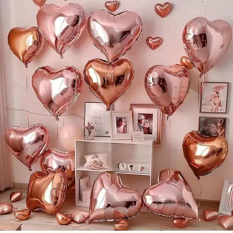 Description Picture 5 of item18 Inch Red Love Heart Foil Balloons Big Helium Globos Aluminum Film Balloon Valentine Day Birthday Wedding Party Decoration