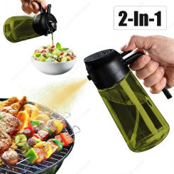 2-in-1 Dark Glass Oil Sprayer Olive Oil Dispenser Black Lightproof Oil Sprayer for Cooking Salads and Barbecues Barbecue Tools