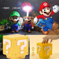 Super Mario Bros Figure LED Question Mark Brick Night Light USB Charging Anime Desk Lamp Statue Decorative Light Birthday gift