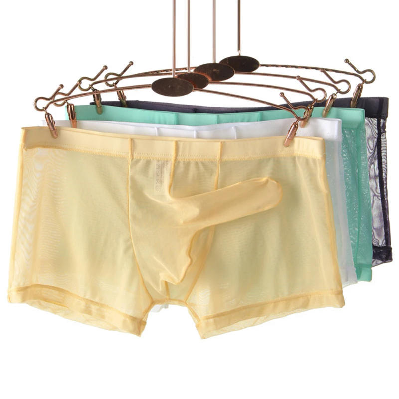 Description Picture 3 of itemSexy Men Transparent Trunks Underwear Ultra-Thin See Through Briefs Mesh Elephant Nose Panties Breathable Homme Slip