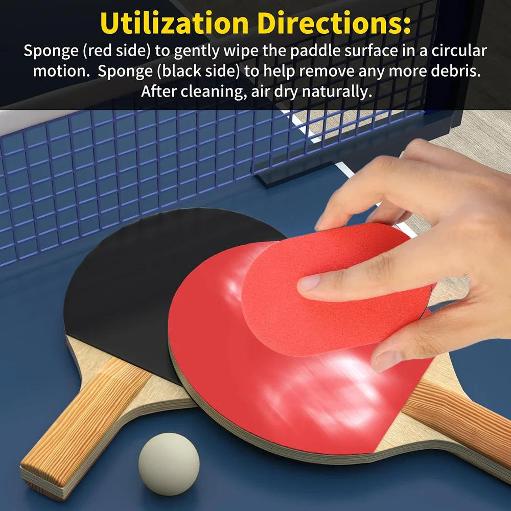 Description Picture 6 of item5/1pcs Portable Table Tennis Cleaning Sponge Easy To Use Ping Pong Racket Rubber Cleaner Tennis Racket Care Accessories
