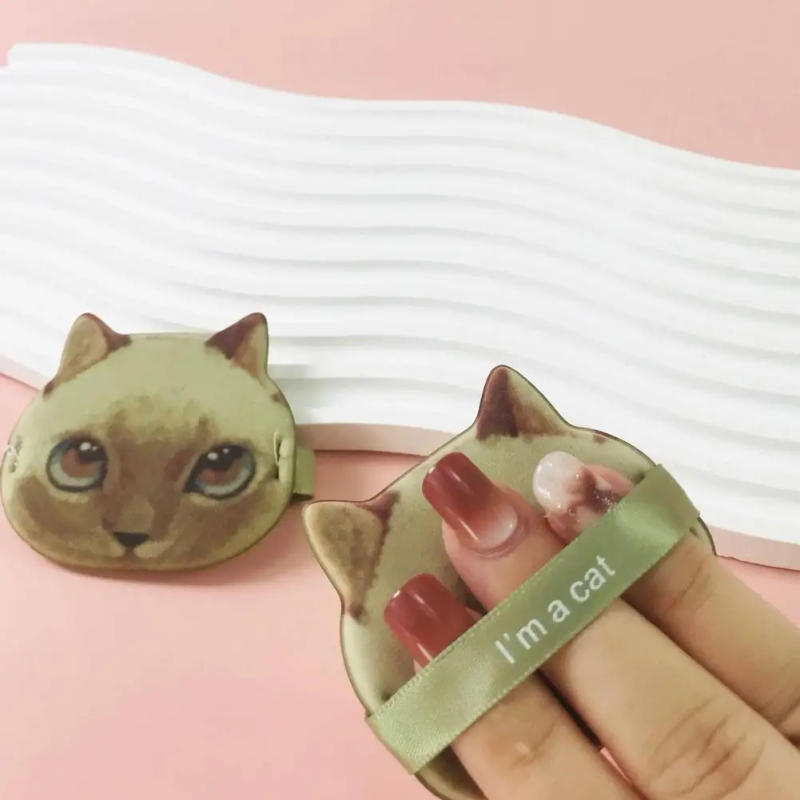 Description Picture 5 of item1/4PCS Air Cushion Powder Puff Cute Cat Cosmetic Puffs Hydrophilic Non-latex Facial Foundation Beauty Tool Dry Wet Makeup