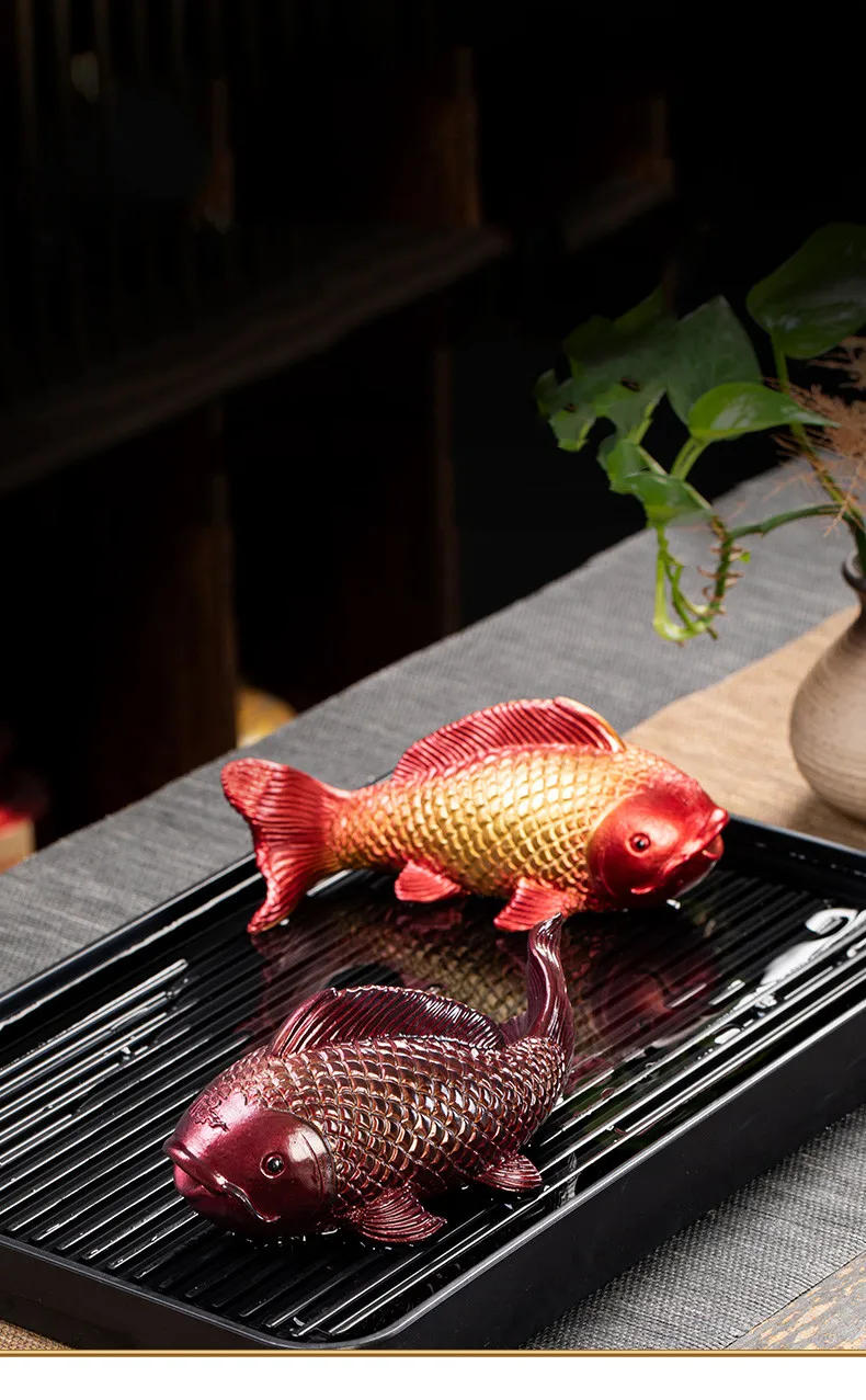 Description Picture 2 of itemCreative Carp Color-changing Tea Pet Exquisite Resin Animals Decoration Tea Table Desktop Feng Shui Ornaments Tea Accessories