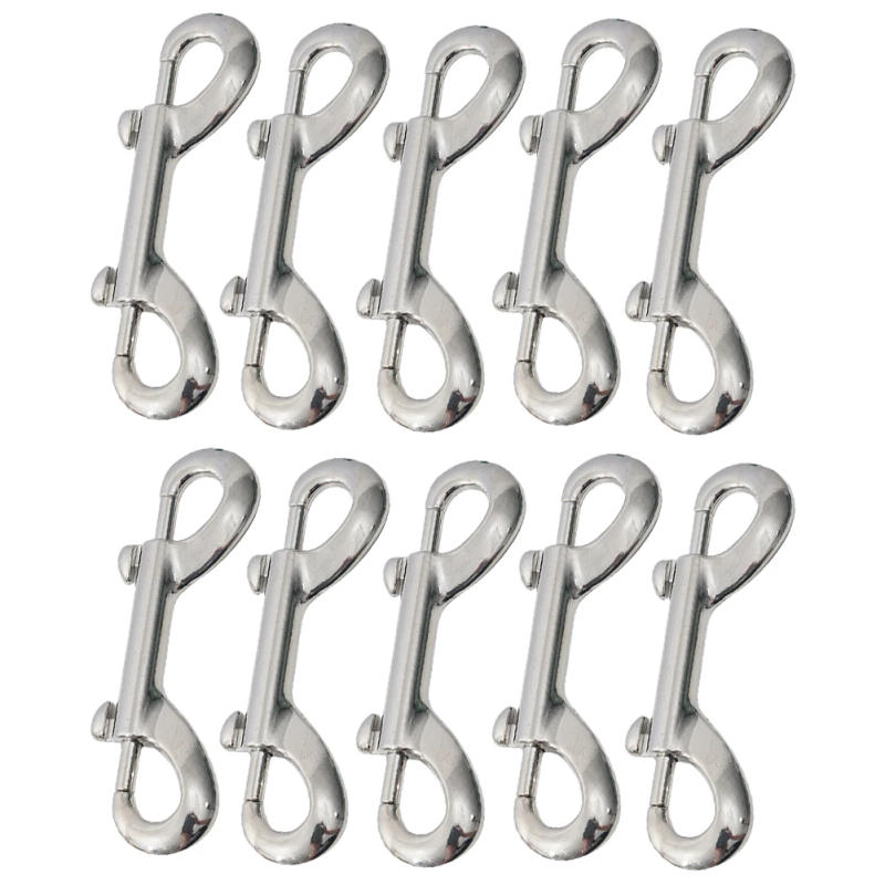 Description Picture 6 of item10pcs Trigger Snaps Metal Clips 316 Stainless Steel Quick Draw Link Carabiner B-Shape Spring Hook for Diving/Dog Leash