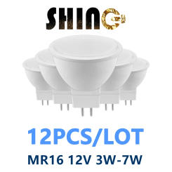 12pcs Foco 12v led Spot light MR16 GU5.3 DC 12V 3W-7W High bright warm white light to replace 20W 50W 100W halogen lamp