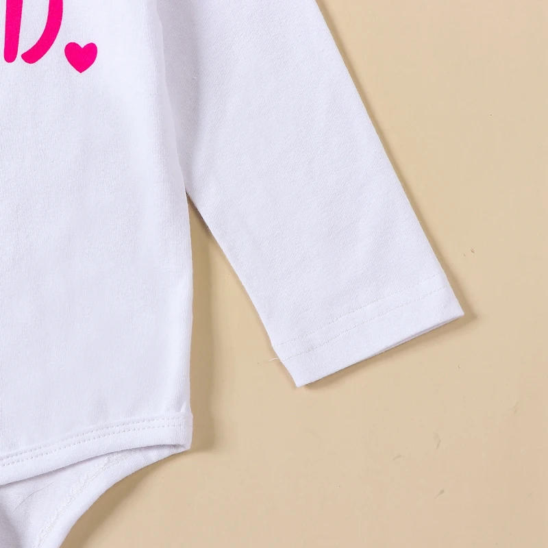 Description Picture 6 of itemNewborn Valentine s Day Pants Set Baby Girl Letter Print Romper and Heart Print Pants Headband Outfits Infant Clothing