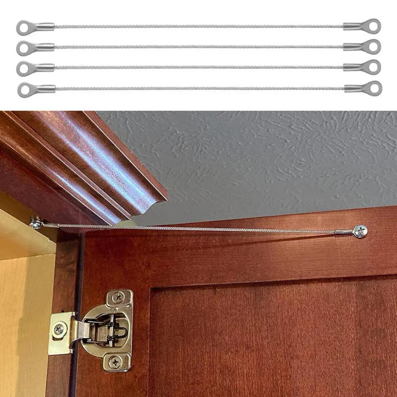 Description Picture 5 of item4pcs Door Window Stopper Wire Rope Stainless Steel Cabinet Restraint Cable Cupboard Hinge Flexible Gadgets