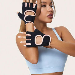 1 pair of fitness breathable exercise men and women training horizontal bar cycling half finger wrist guard anti slip gloves