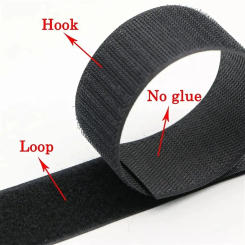 Non-Adhesive Hook and Loop Stickless Fastener Tapes Magic Nylon Straps DIY Sewing Accessories 20/25/30/50mm Black 5Meters/Pair