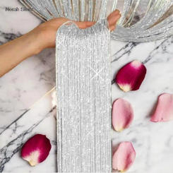 1x2m String Curtain Shiny Tassel Line Curtains Window Door Divider Drape for Home Living Room Cafe interior Decorations Valance