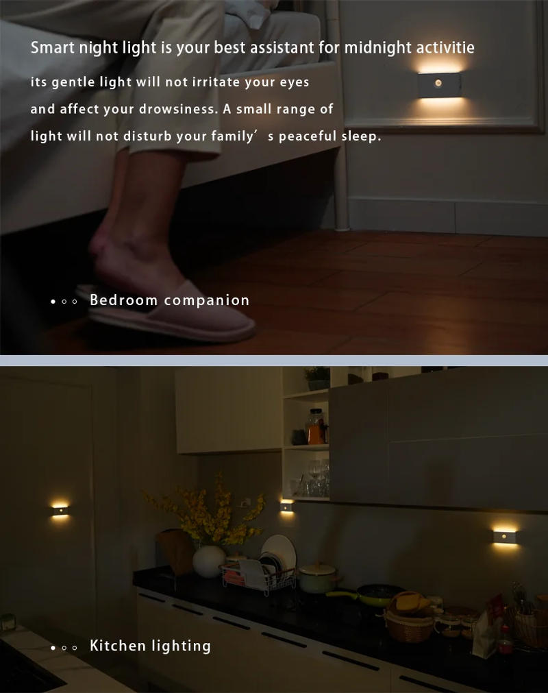 Description Picture 5 of itemMotion Sensor Night Light USB Rechargeable Powered LED Closet Lights Wireless Magnetic Cabinet Lamp For Bedroom Kitchen Stair