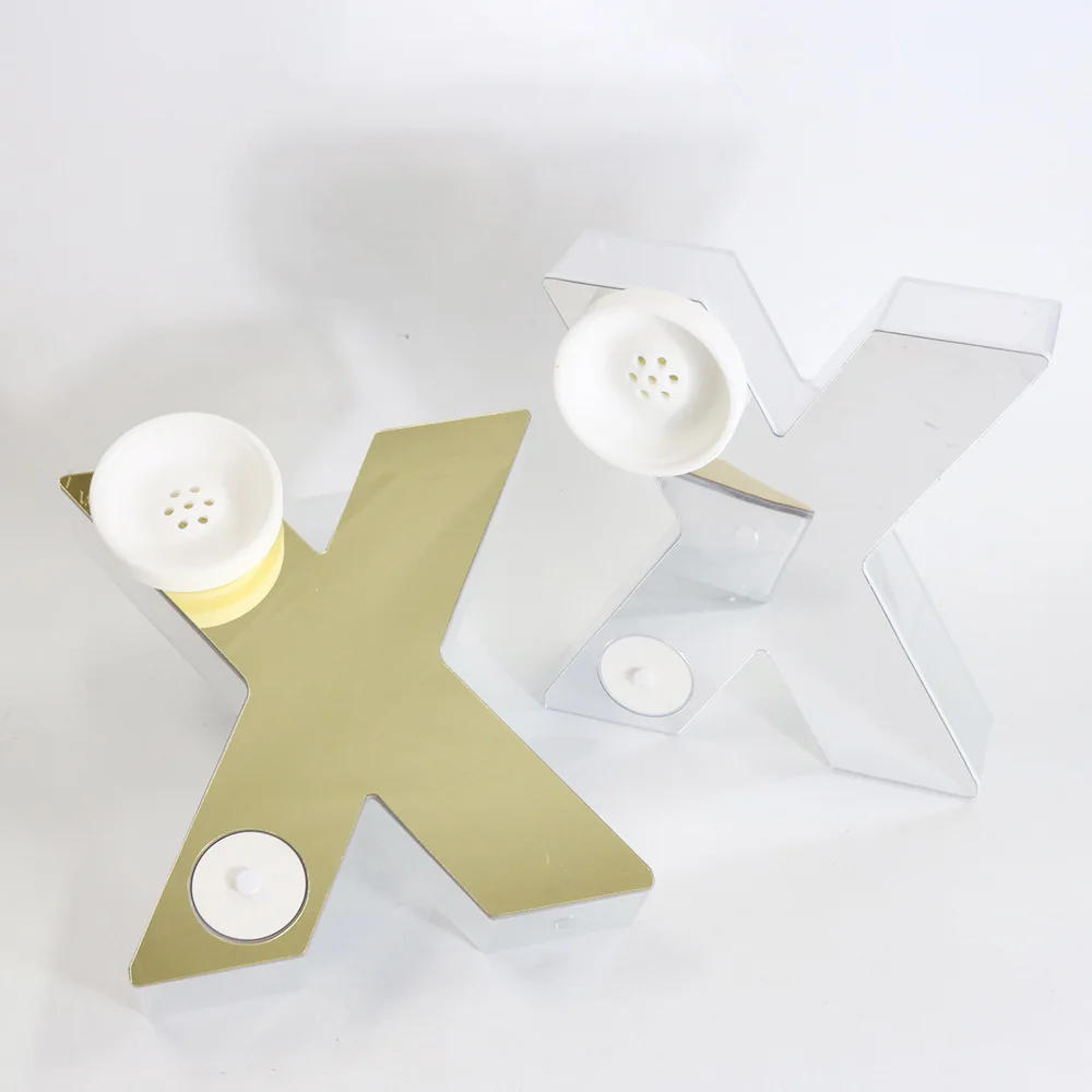 Description Picture 4 of itemR&R X Shape Hookah Set with LED Light Acrylic Narguile Complete Kit Silicone Bowl Water Pipe for Shisha Accessories Men Gifts