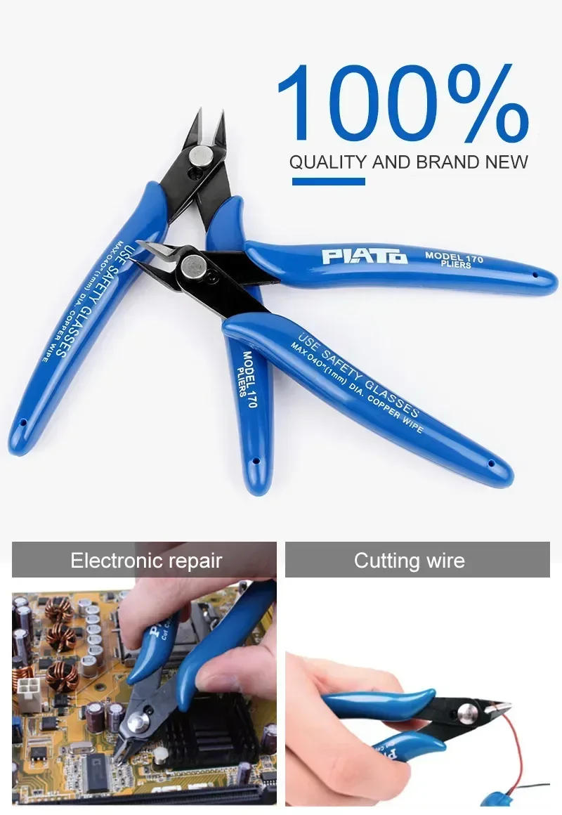 Description Picture 3 of item1/2pcs PLATO 170 Wishful Clamp DIY Electronic Diagonal Pliers Side Cutting Nippers Wire Cutter 3D Printer Parts Hand Tools Jaw