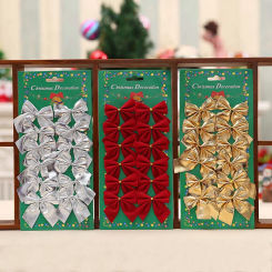 12/24/36pcs Christmas Bows Decoration,Gold Red Silver Small Bows for Christmas Tree,Mini Bowknot Ornaments,Home Decoration 2025