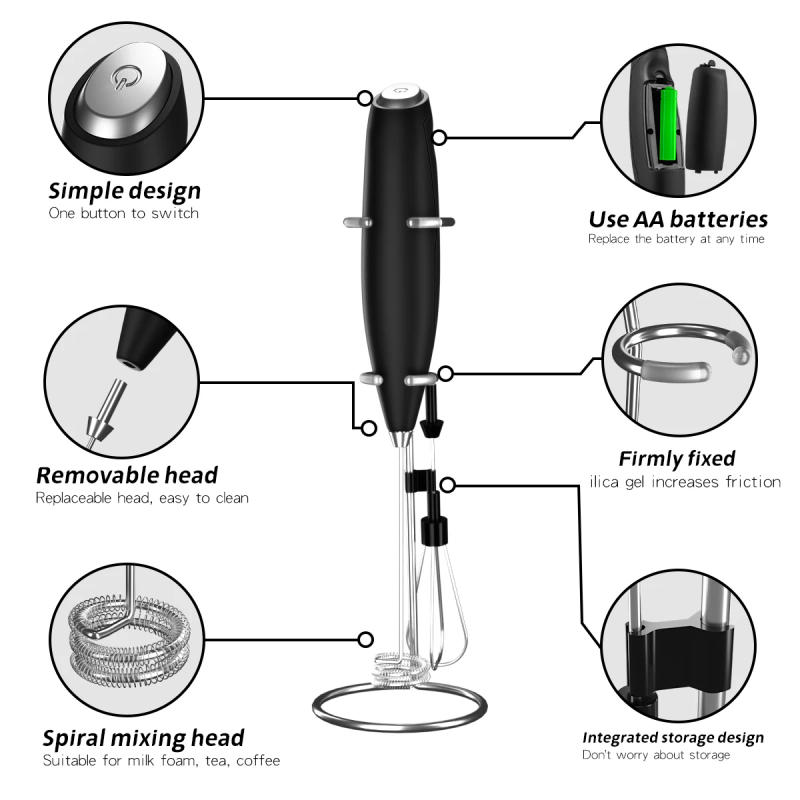 Description Picture 5 of itemHand Blender Electric Egg Beater Milk Frother Handheld, Mini Electric Drink Mixer Foamer with Stand for Coffee Lattes Hand Blend