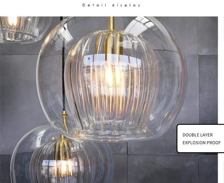 Description Picture 5 of itemNordic Threaded Glass Ceiling Chandelier Bar Office Coffee Shop Personalized Creative Light Bedroom Headboard Decoration