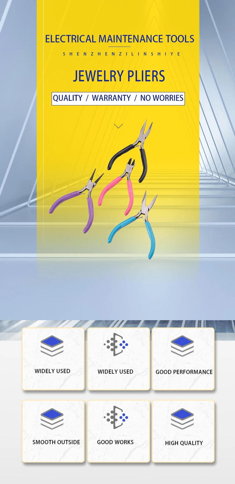 Description Picture 2 of itemWire Stripper Tool Jewelry Accessories Repair And Making Pliers Needle-nosed Copper Wire Tweezers Scissors Curved Nose Pliers